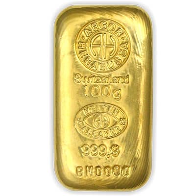 Lingot d'or 100g
